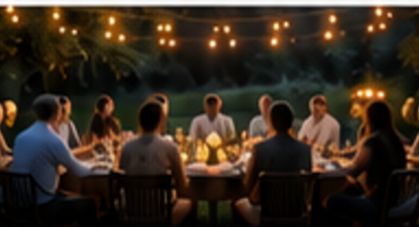 Group enjoying an outdoor destination dinner