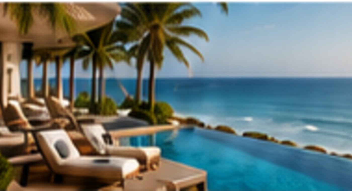 Oceanfront resort and swimming pool