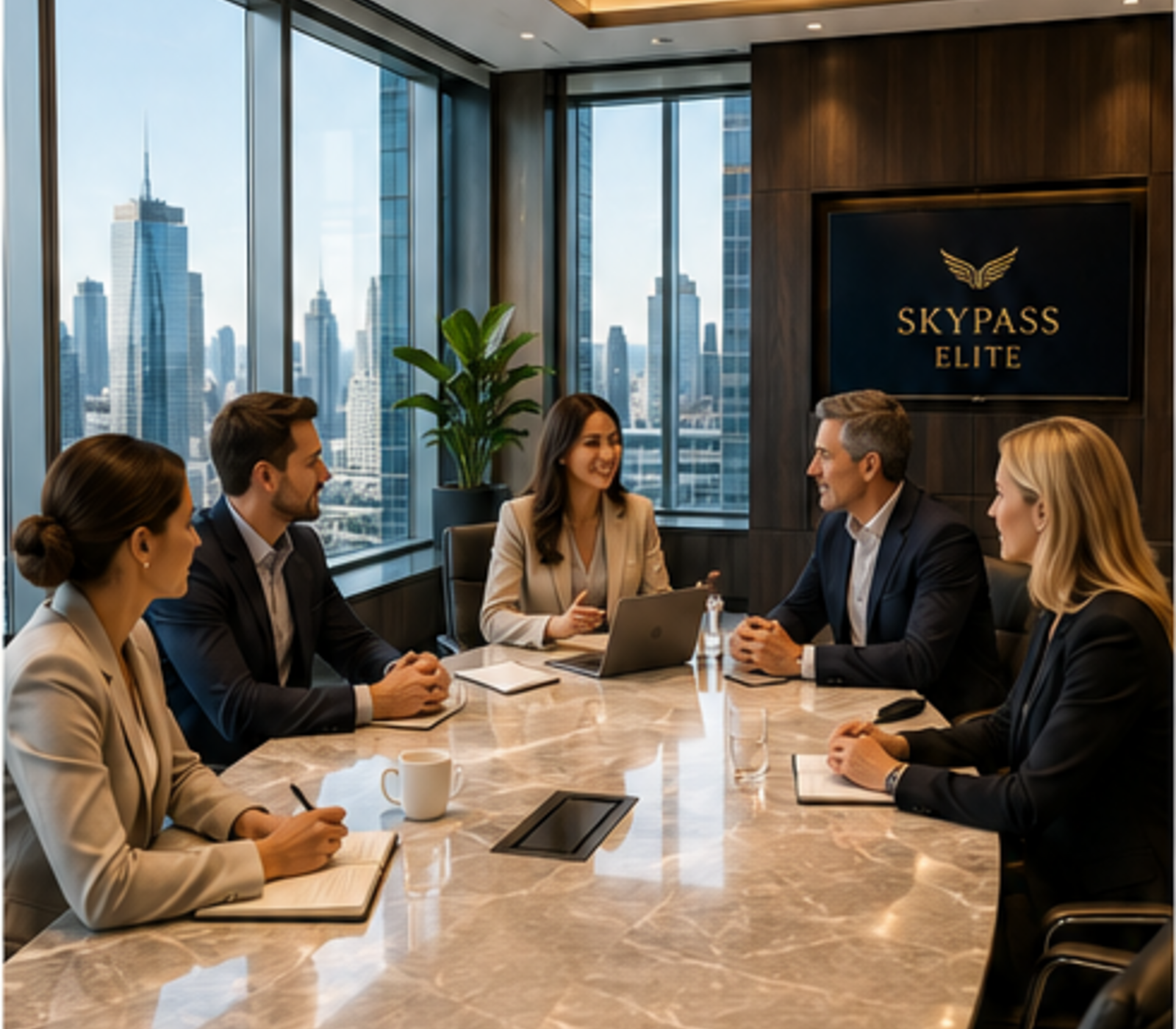 Corporate travel planning meeting